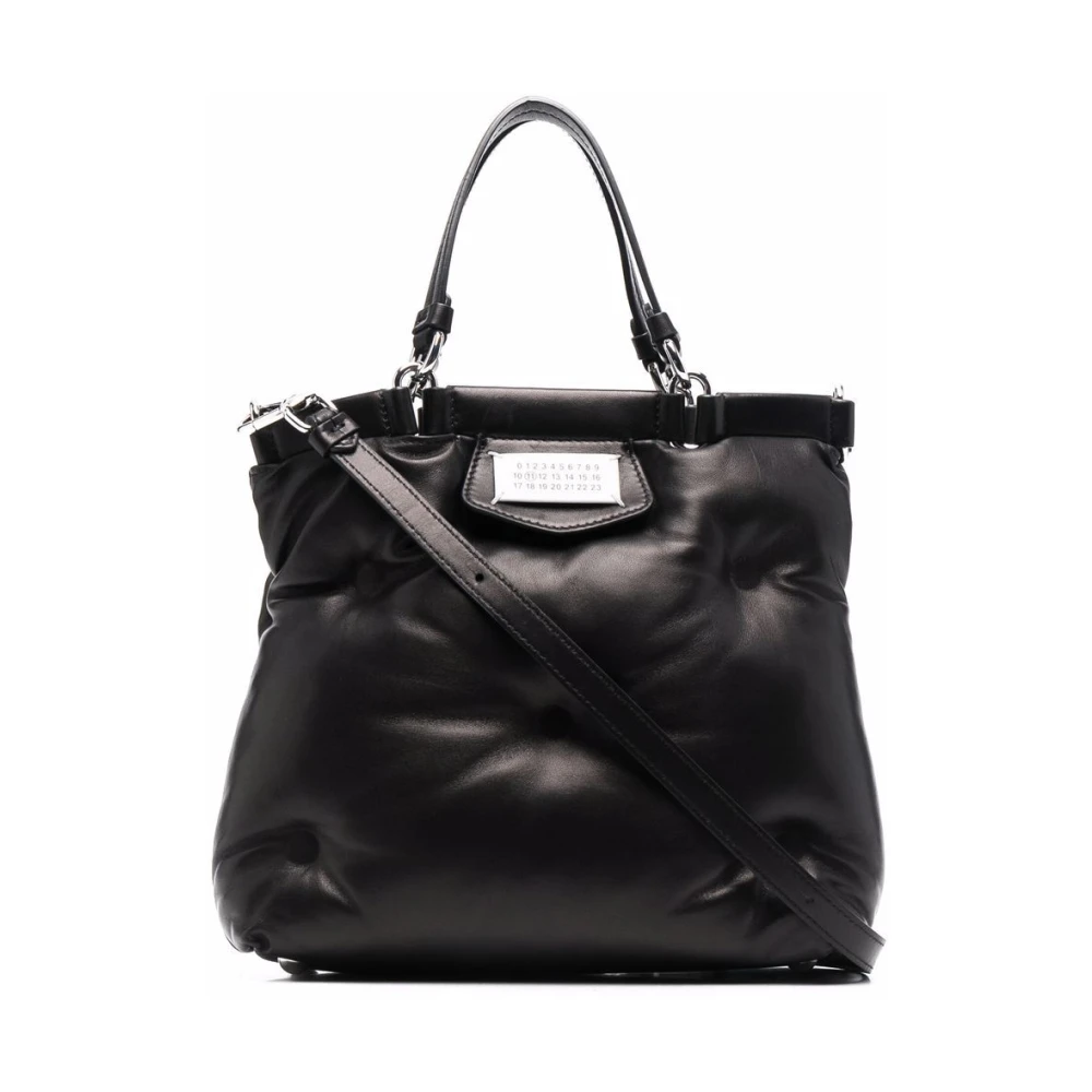 Maison Margiela Gewatteerde Zwarte Leren Schoudertas Black Dames