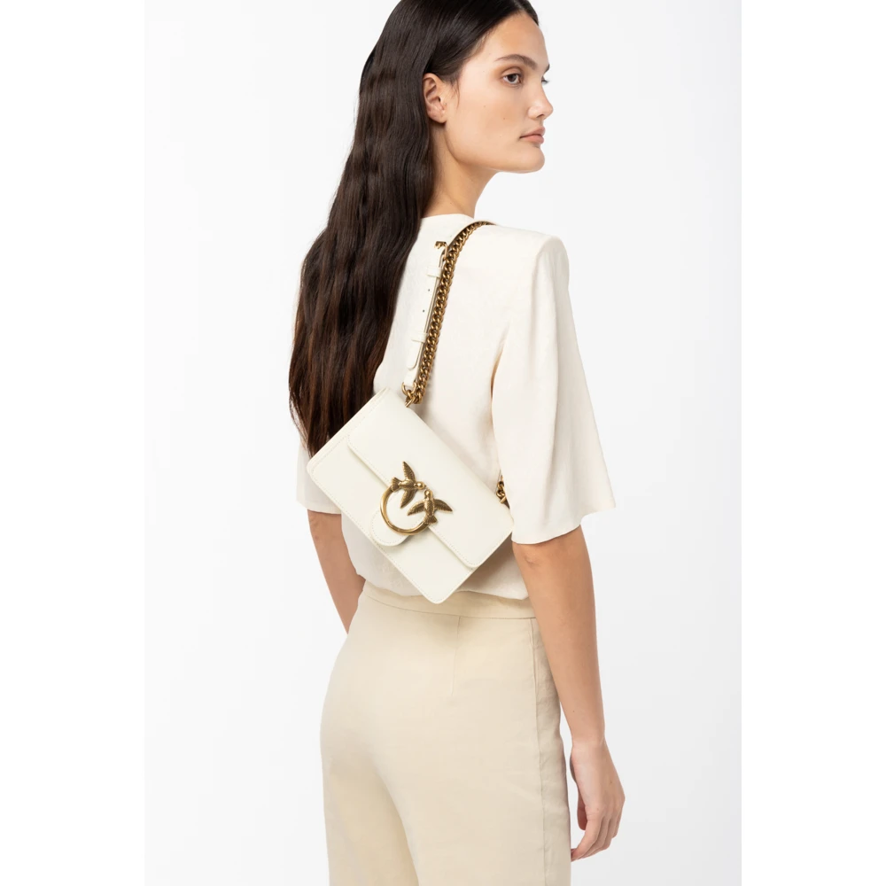 pinko Love tas met metalen gesp White Dames