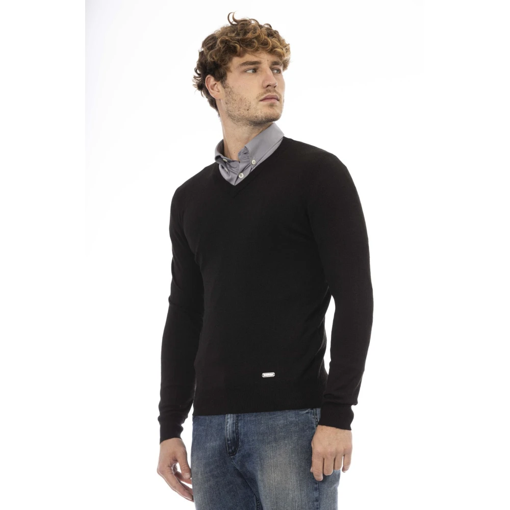 Baldinini V-hals Knitwear Black Heren
