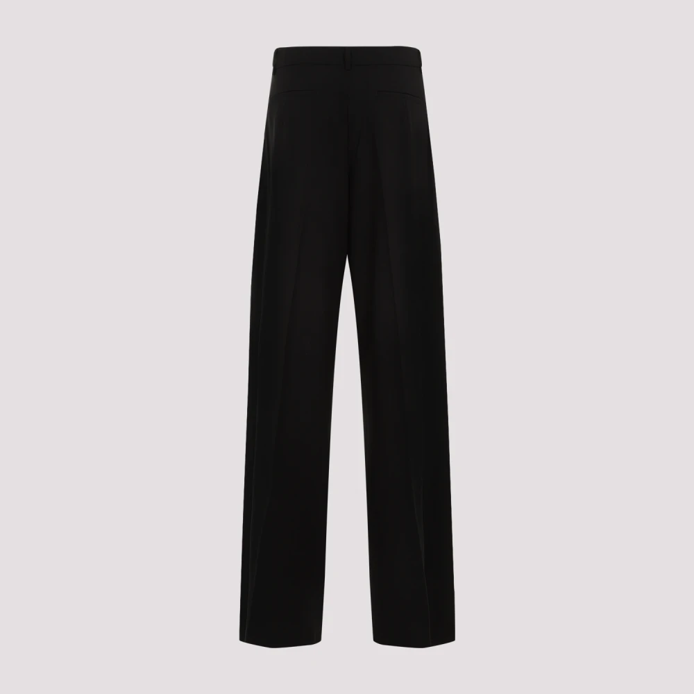 SPORTMAX Zwarte Geplooide Wollen Broek Black Dames