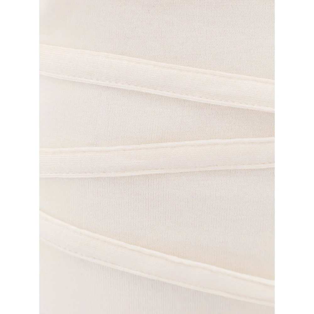 Lemaire Katoenen T-shirt Jurk met Riem Beige Dames