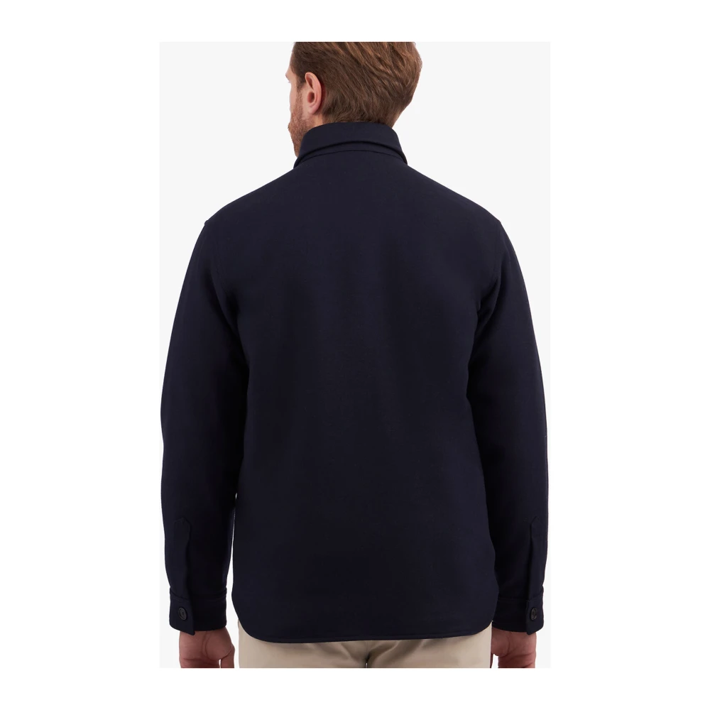 Brooks Brothers Navy Wool Blend Overshirt Jas Blue Heren