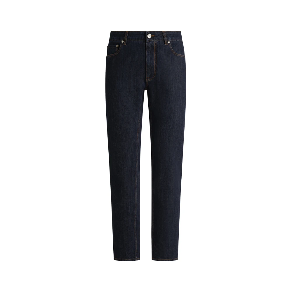 ETRO Blauwe Denim Regular-Fit Jeans met Pegaso Blue Heren