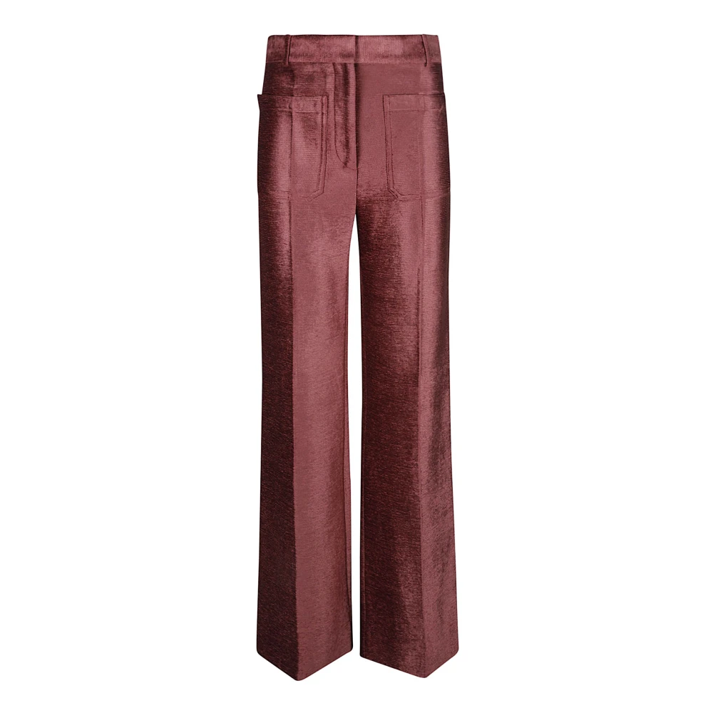 Victoria Beckham Plum Wide Trousers Purple Dames