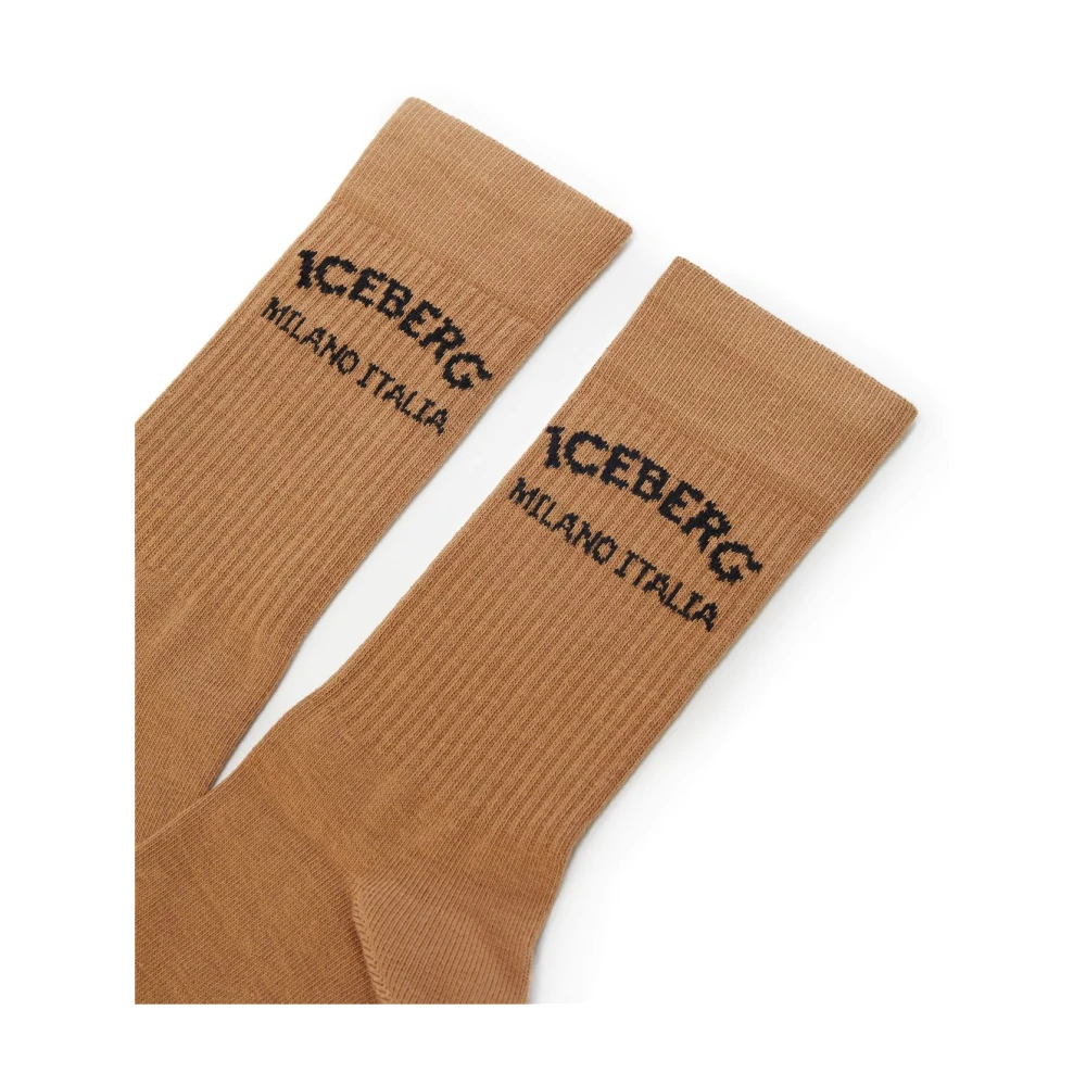 Iceberg Katoenen sokken met logo Brown Heren