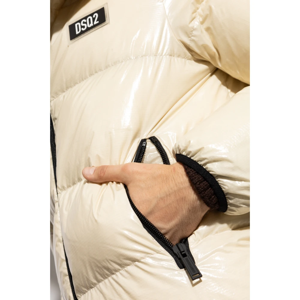Dsquared2 Gewatteerde jas met opstaande kraag Beige Heren