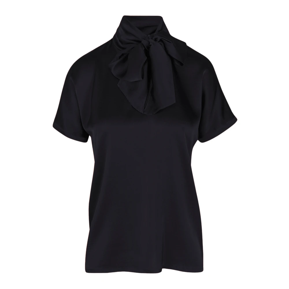 Jucca Zijden hoge hals blouse Black Dames