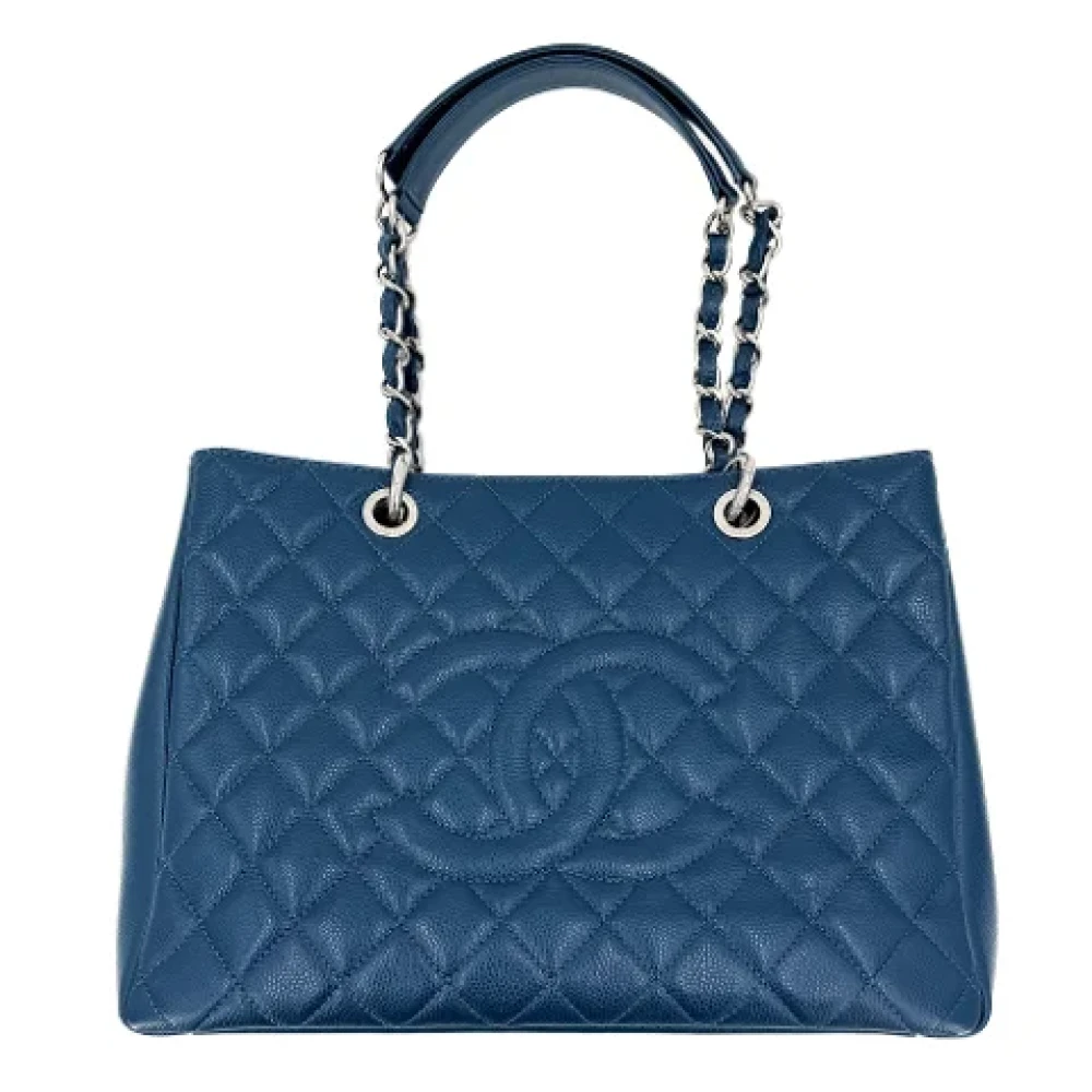 Chanel Vintage Pre-owned Leather totes Blue Dames
