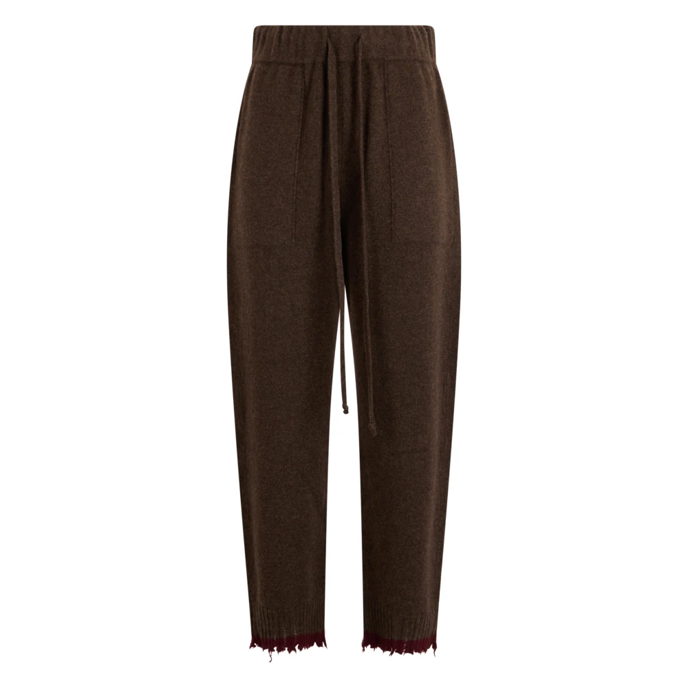 Uma Wang , Sweatpants, Female, Brown, M, Cashmere Trousers