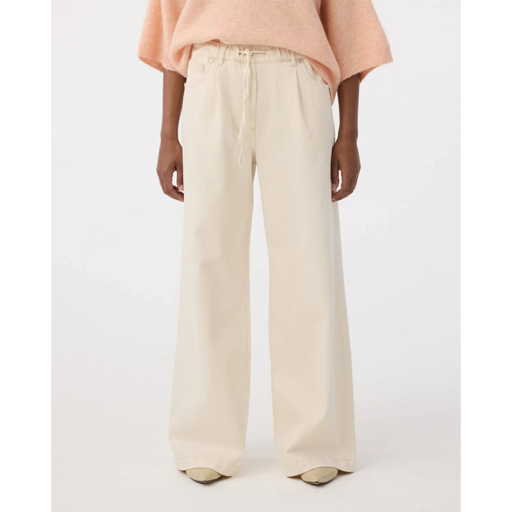Knit-ted Maan Stijlvolle Broek Beige Dames