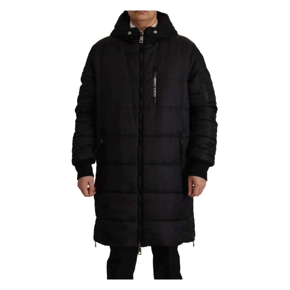 Dolce & Gabbana Men's Black Luxury Hooded Parka Winter Jacket