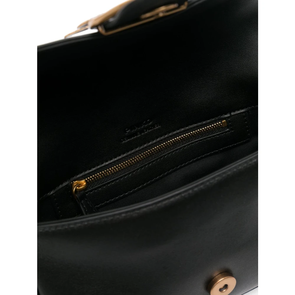 pinko Zwarte en Gouden Schoudertas Black Dames