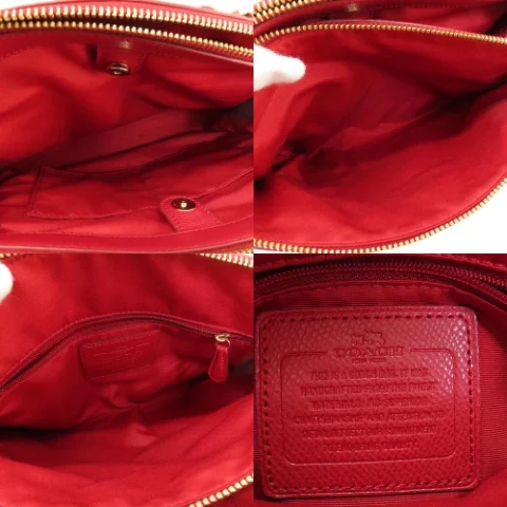 Coach Pre-owned Leather handbags Red Dames