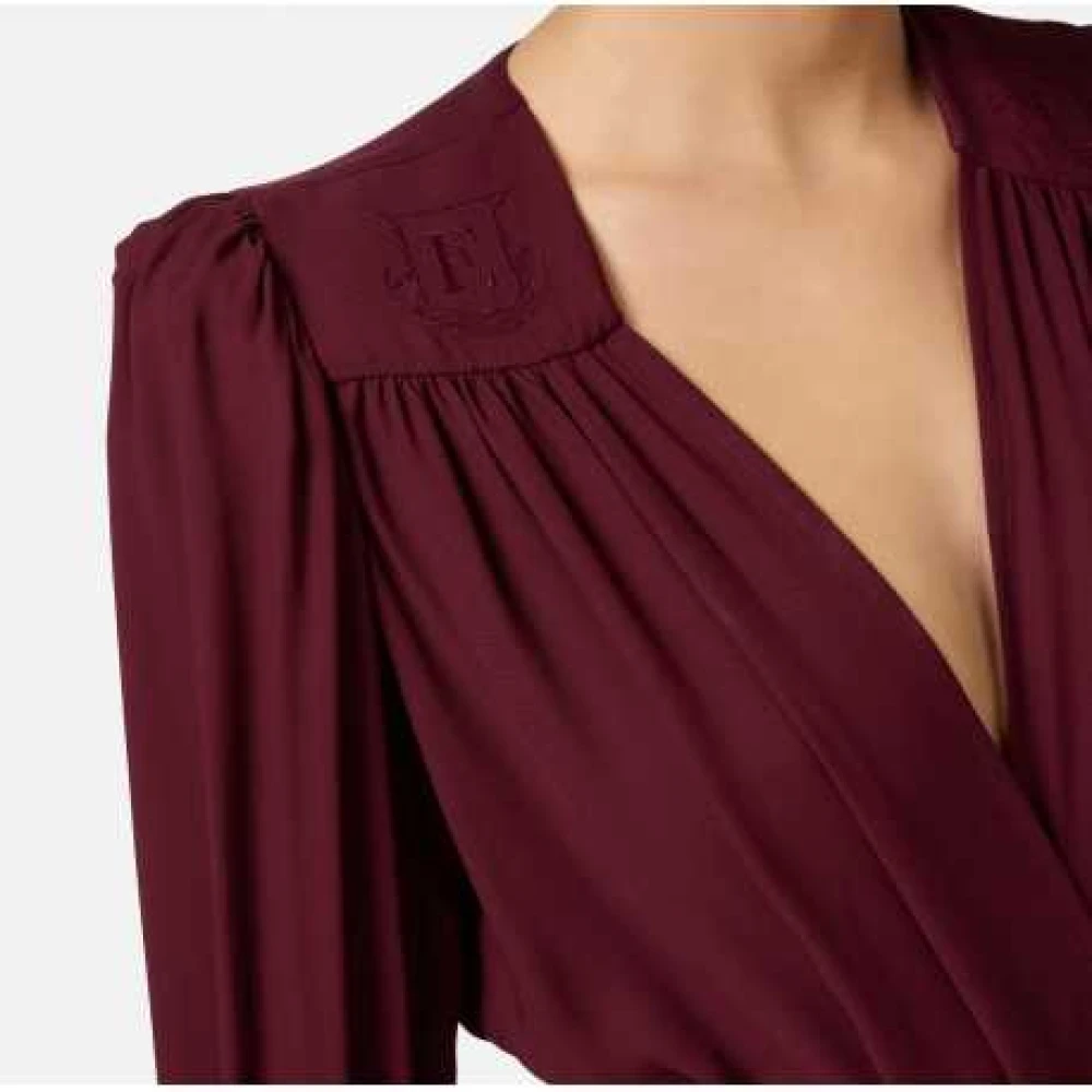 Elisabetta Franchi Bordeaux Viscose Body Blouse Cb009 CG3 Red Dames