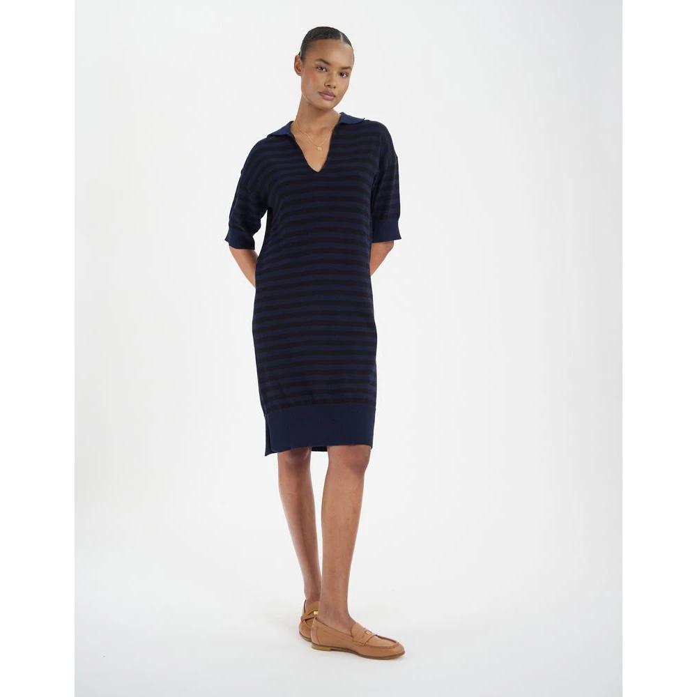 Ines De La Fressange Paris Océane katoenen gestreepte jurk Blue Dames