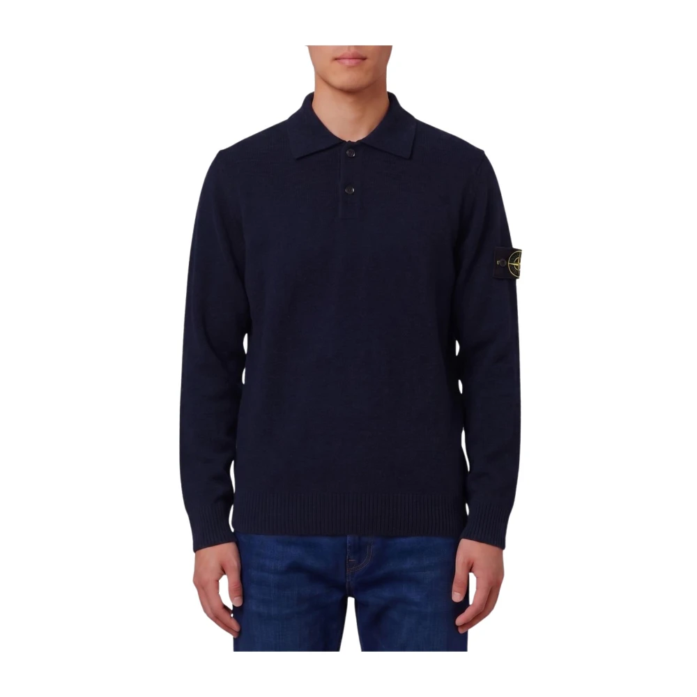 Stone Island T-Shirts And Polos - Male - Round-Neck Knitwear - Blue - L - Knitwear