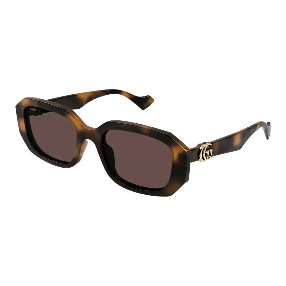 Gucci Women's Brown Sunglasses, 54 Mm, Geometric Rectangular Sunglasses Gender Fluid Style