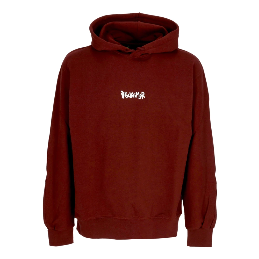 Disclaimer Logo Hoodie in Bordeaux en Wit Red Heren