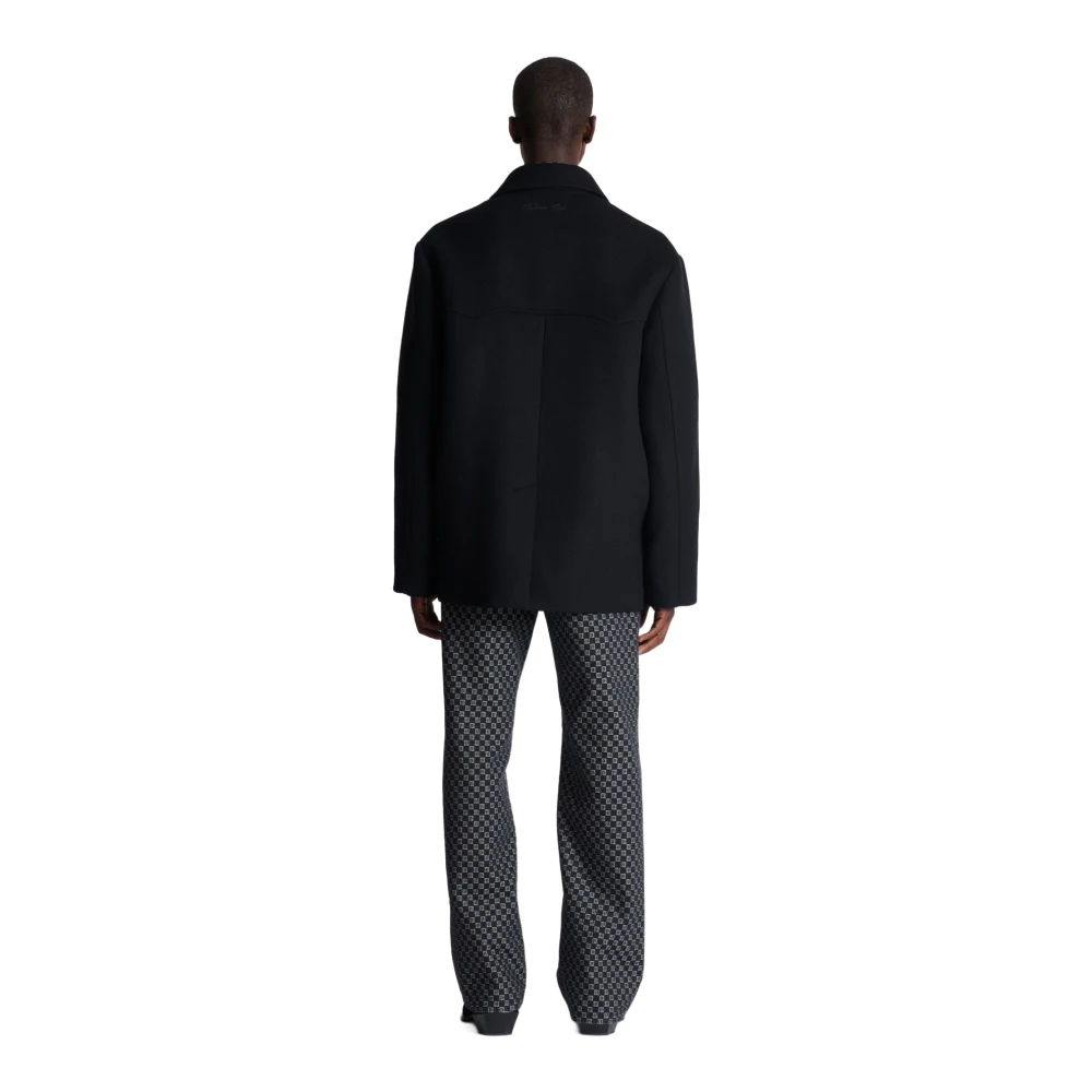 Balmain Wol en Kasjmier Peacoat Black Heren