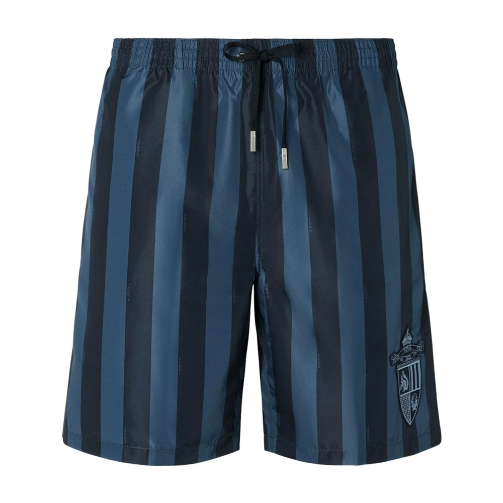 Fendi Herren Blau Badeshorts Mit Vertikalen Streifen