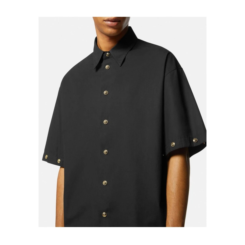 Versace Jeans Couture Katoenen Overhemden Black Heren