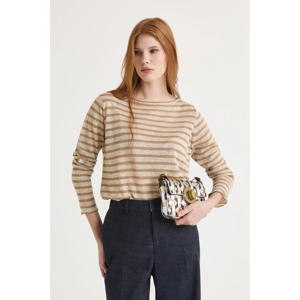 Maliparmi Zomer Linnen Gebreid Beige Dames