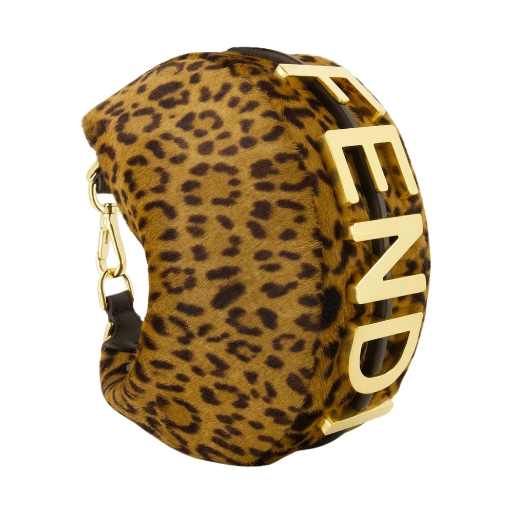 Fendi Vrouw Bruin Tassen Dames, One Size, Katoen, Fendigraphy Mini