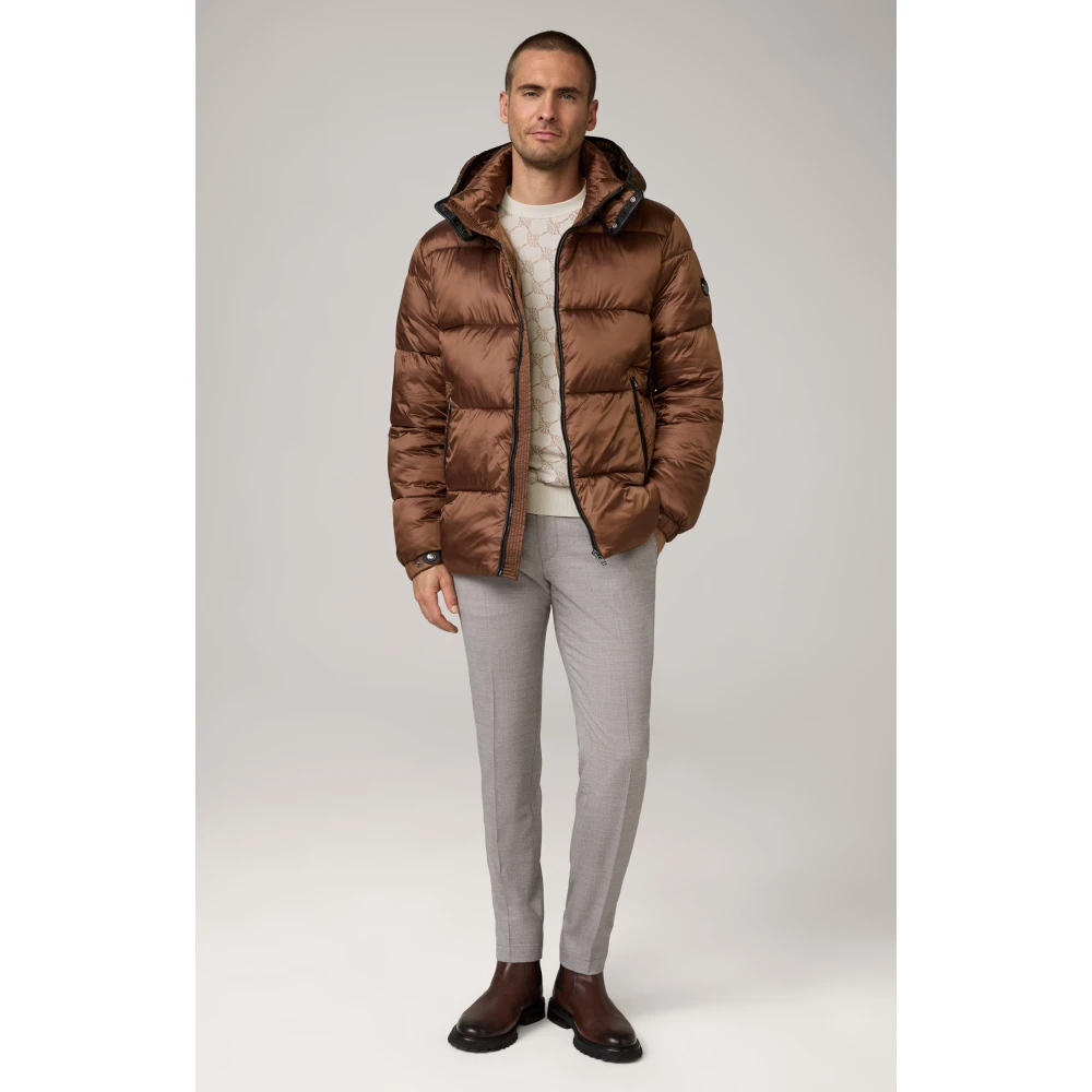 Joop! Bruine Gewatteerde Jas met Afneembare Capuchon Brown Heren