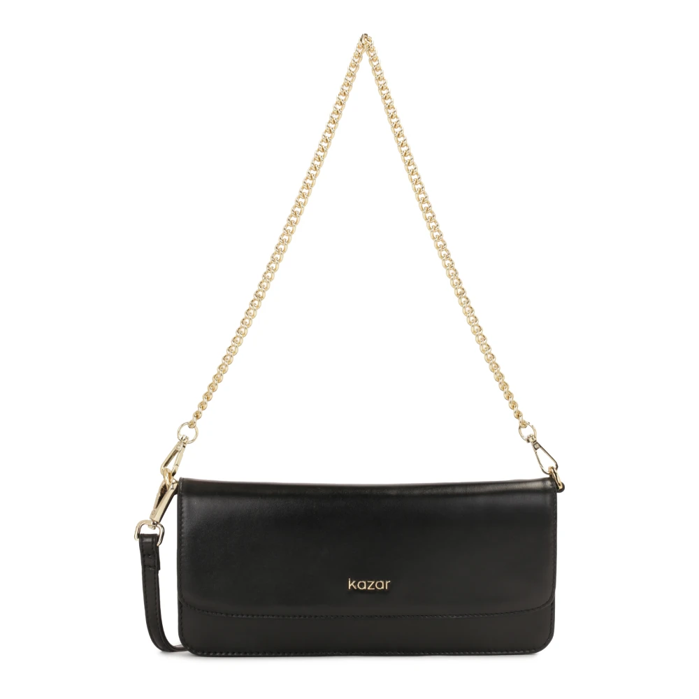 Kazar Rechthoekige platte handtas met klep Black Dames