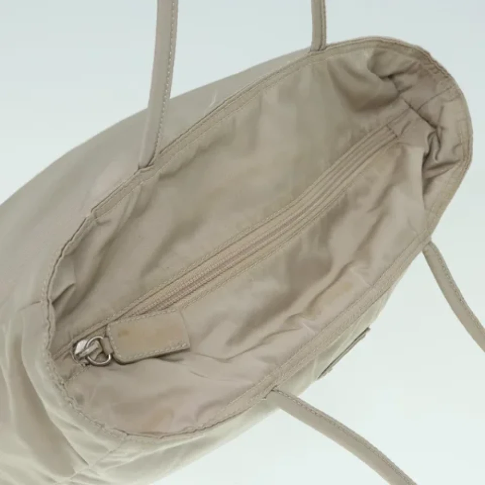Prada Vintage Pre-owned Nylon prada-bags Beige Dames