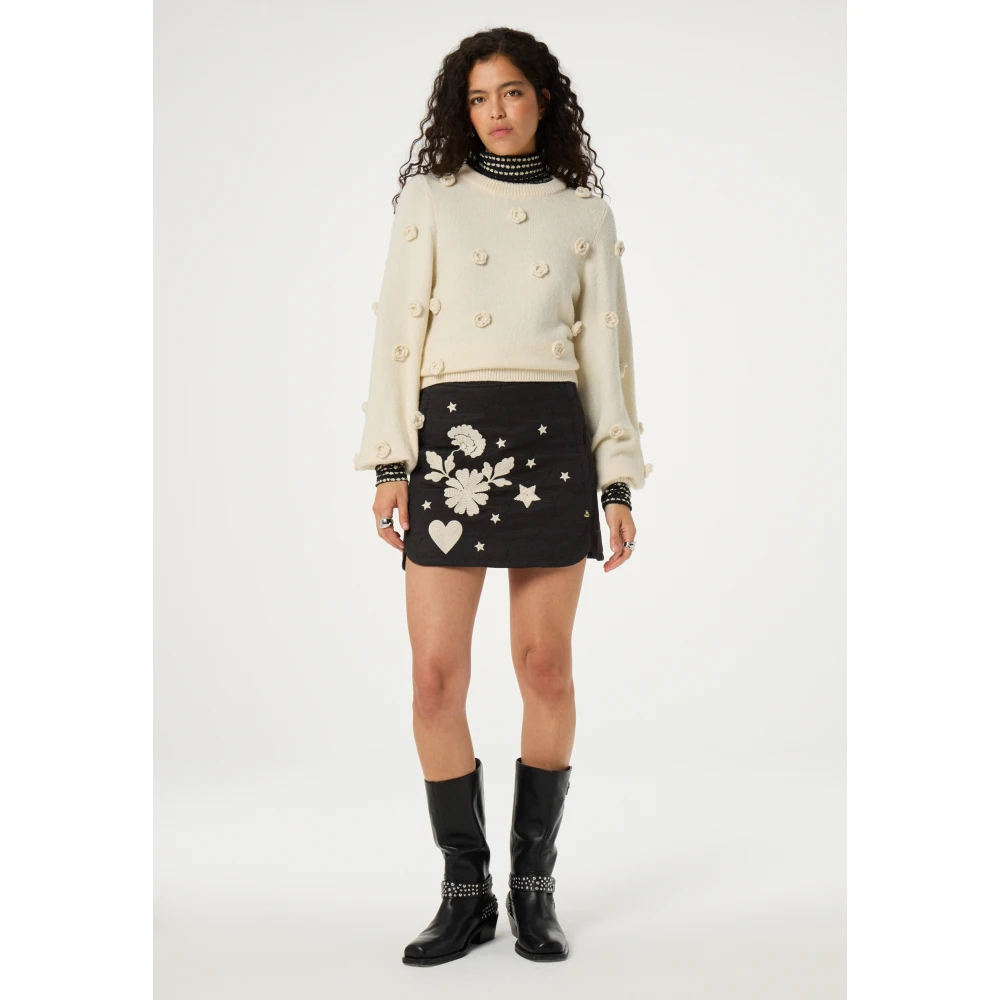 Fabienne Chapot Beige Gebreide Rozen Pullover Beige Dames
