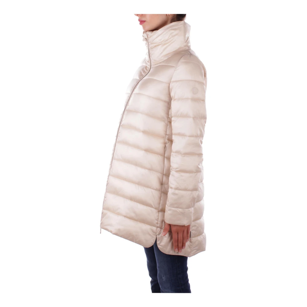 Save The Duck Beige Duck Logo Jas met Rits Beige Dames