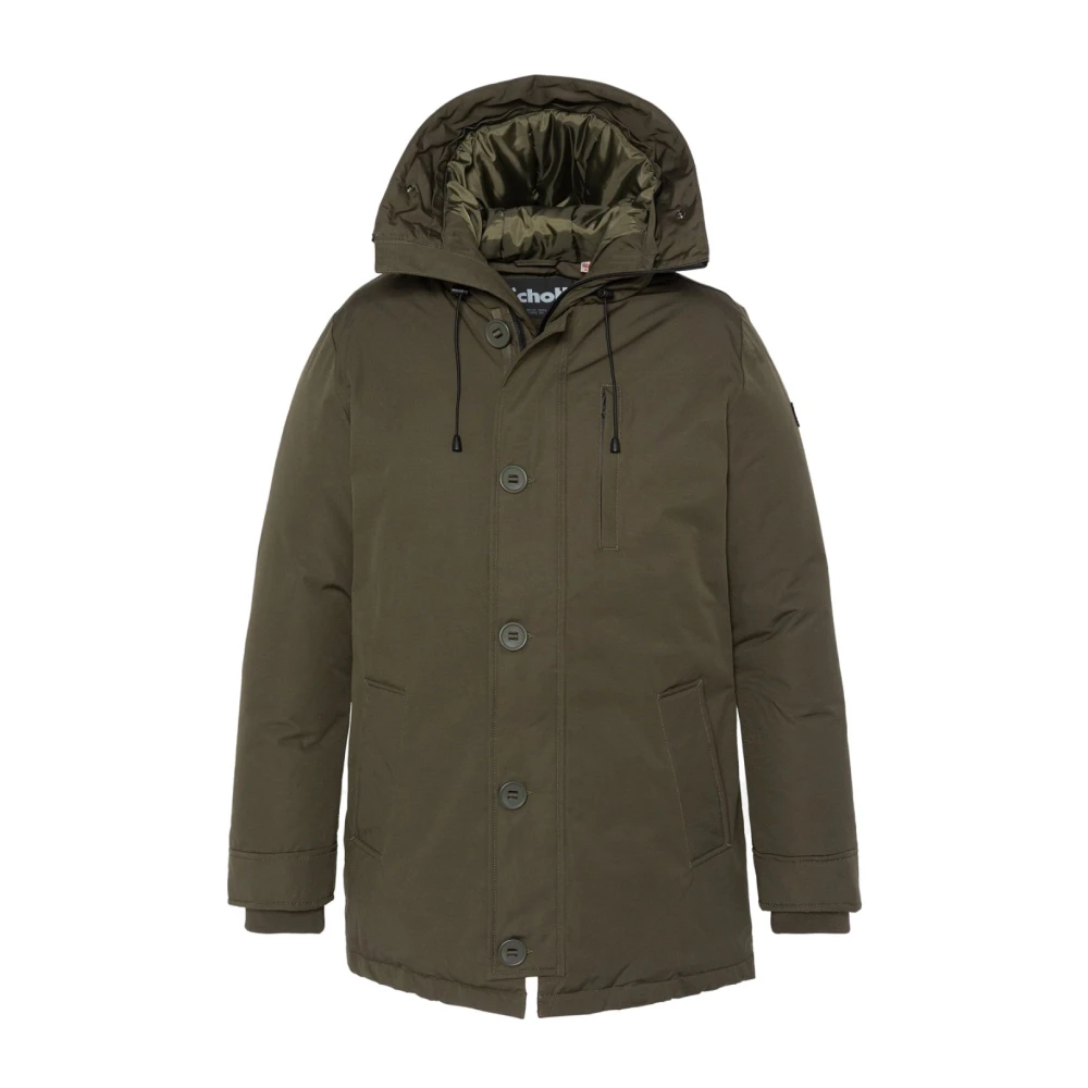 Schott NYC Winterjas met nepbont capuchon Green Heren