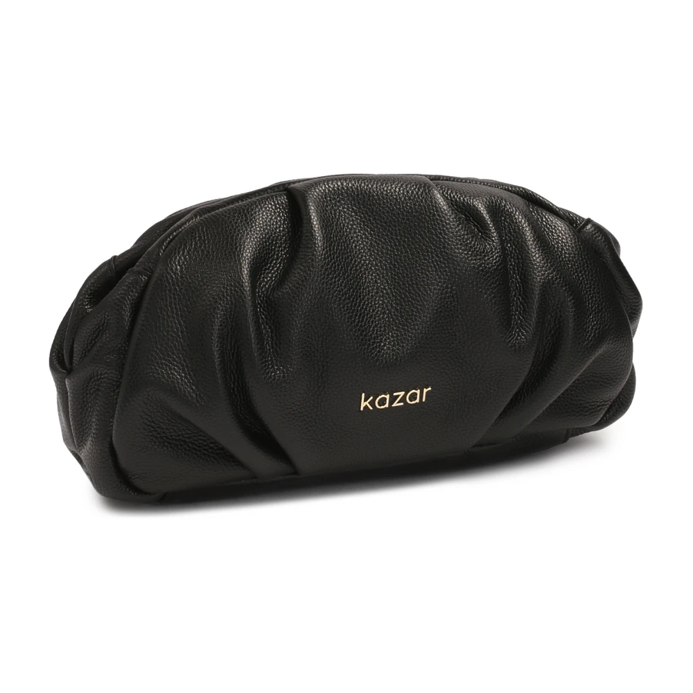 Kazar Zwarte leren clutch handtas Black Dames