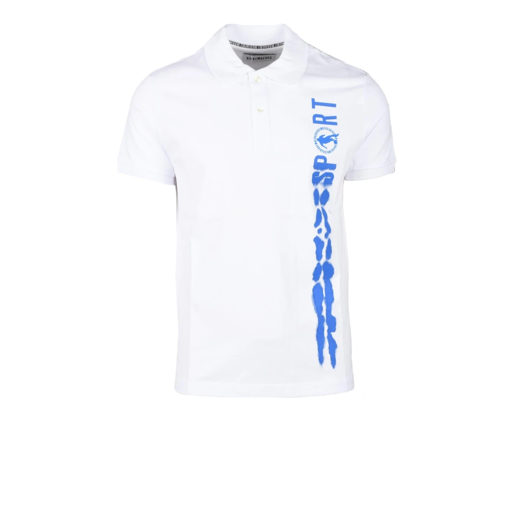 Bikkembergs Katoen Elastaan Polo Shirt White Heren
