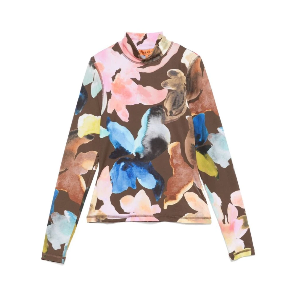 Stine Goya Bloemenprint Mock Neck Sweater Multicolor Dames
