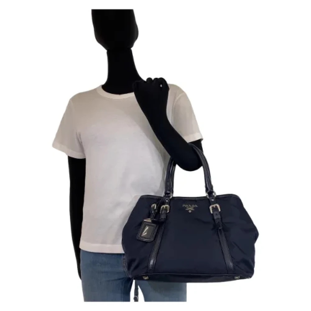 Prada Vintage Pre-owned Canvas prada-bags Blue Dames