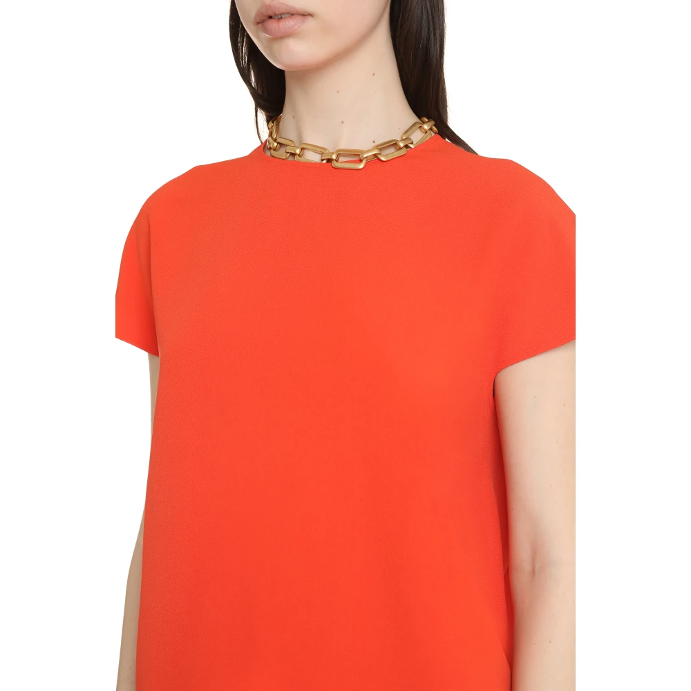Aspesi Button Back Crêpe Blouse Orange Dames