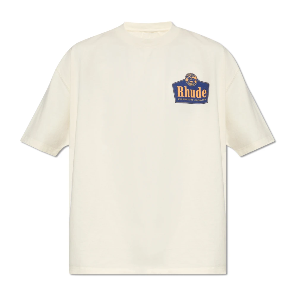 Rhude T-shirt met logo Beige Heren