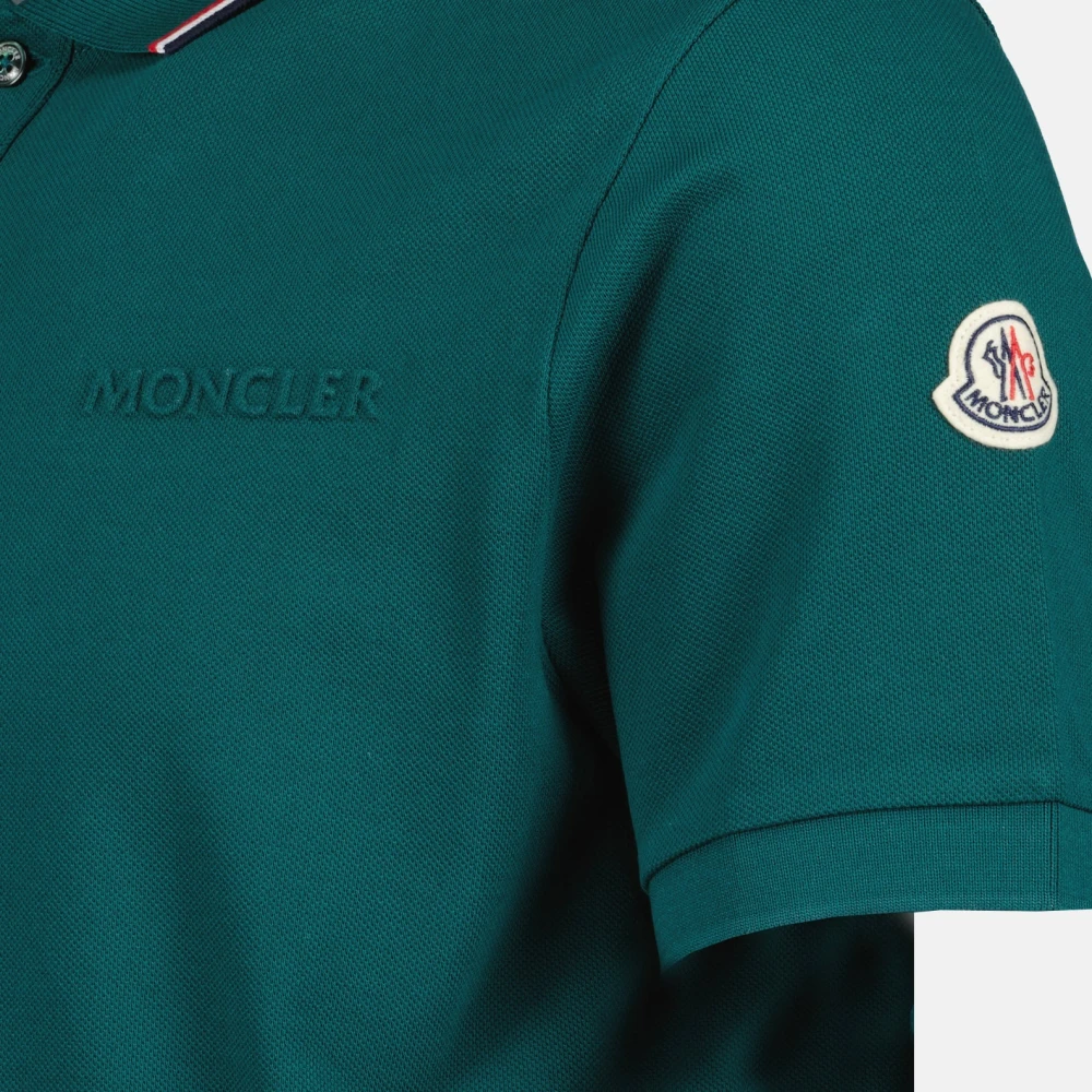 Moncler Polo met logostreep Green Heren