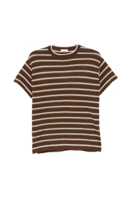 Randig T-shirt med rund hals