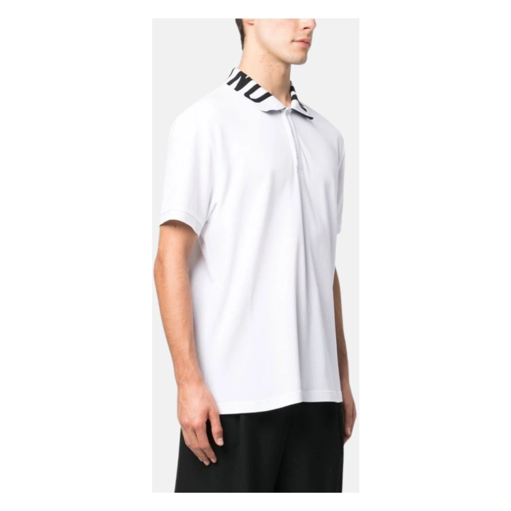 Moschino Logo Polo T-shirts en Polos Wit White Heren