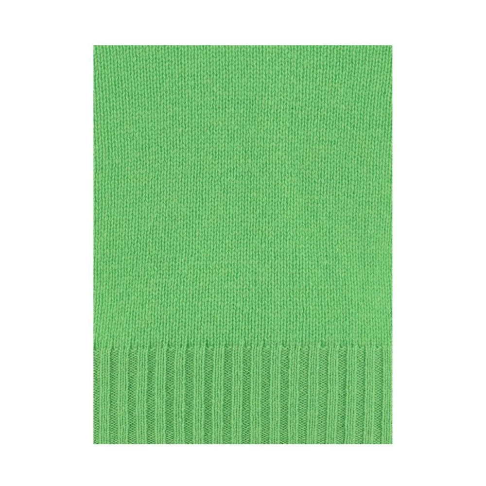 allude Korte mouw V-hals kasjmier trui Green Dames