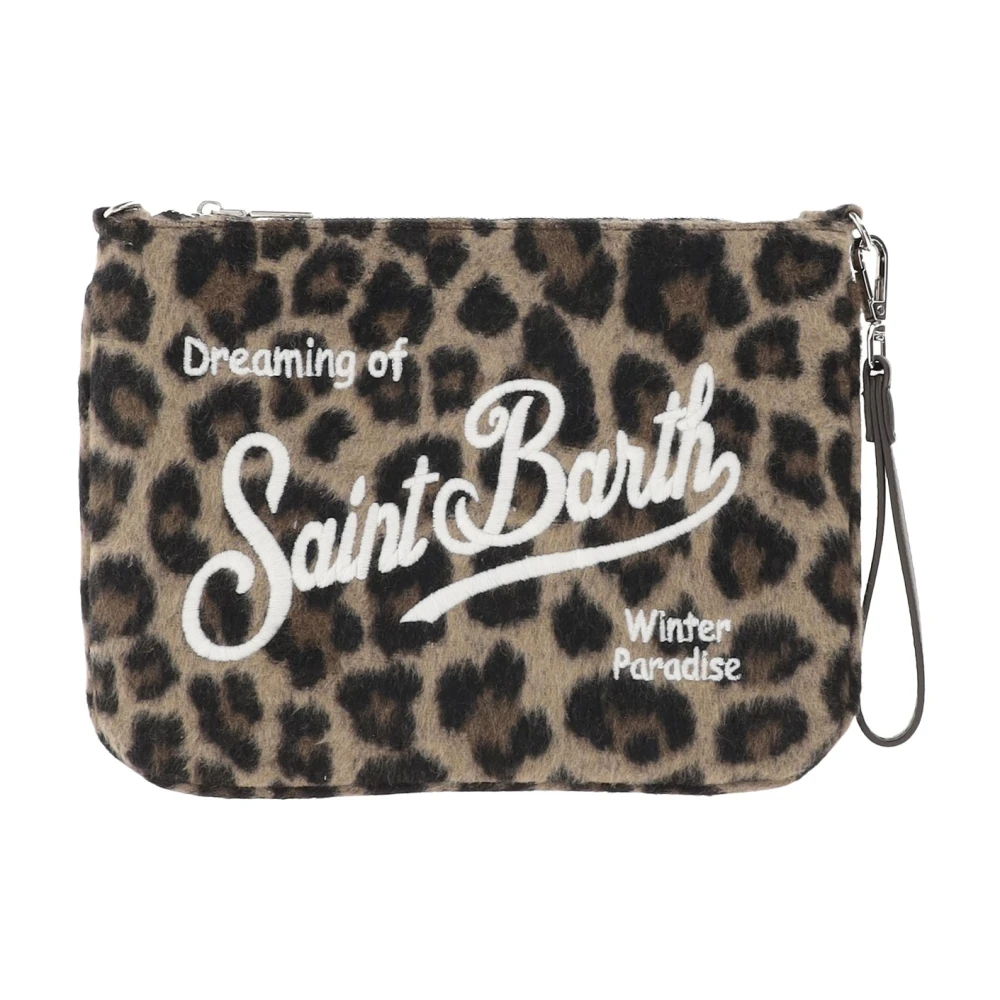 MC2 Saint Barth Leo Patroon Wolmix Clutch Tas Beige Dames