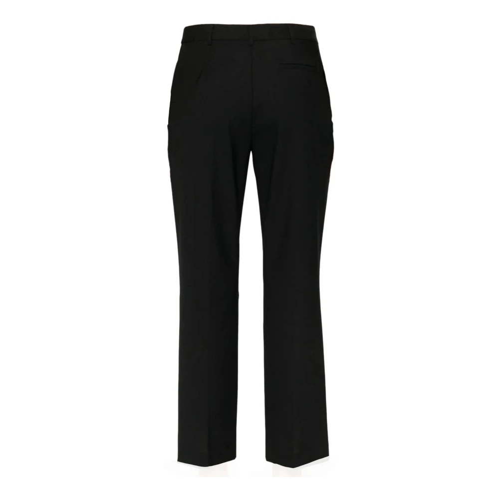 Semicouture Zwarte Wol Straight-Leg Broek Black Dames