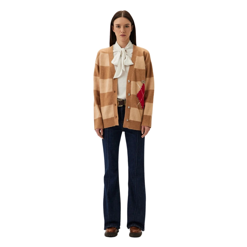 Twinset Beige Sweater Set met Juweelapplicaties Beige Dames