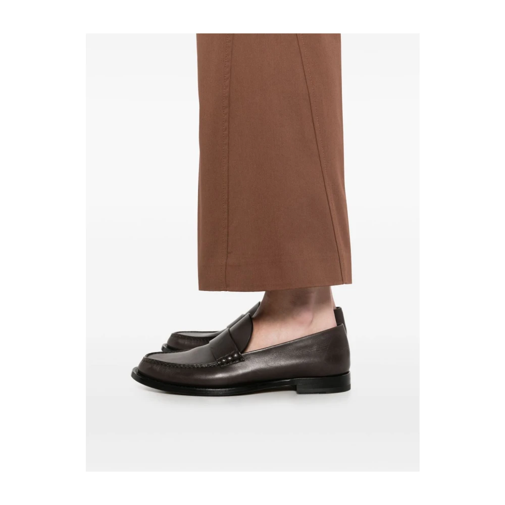 Semicouture Bruine Elegante Katoenen Broek Brown Dames