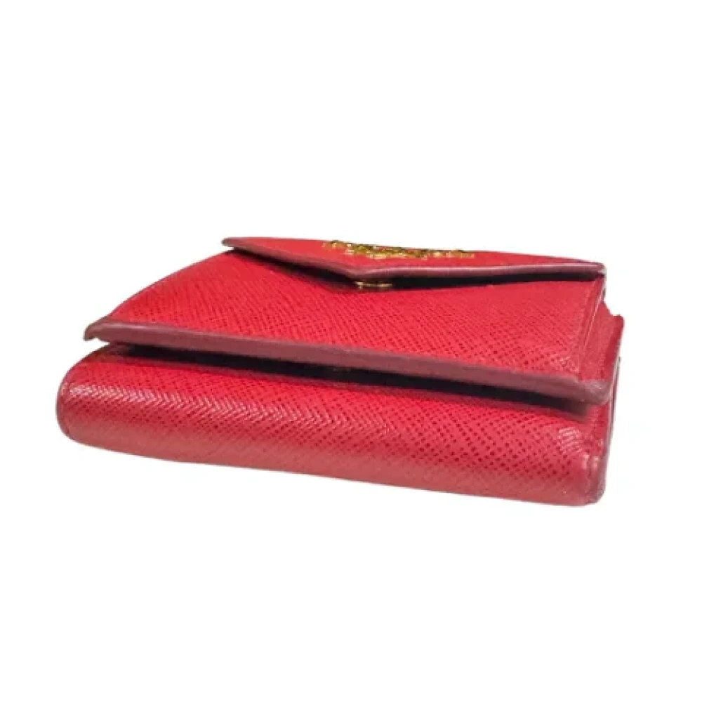 Prada Vintage Pre-owned Leather wallets Red Dames