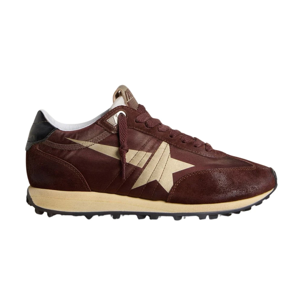 Golden Goose Women's Brown Sneakers, 4 Uk, Running Marathon Satin