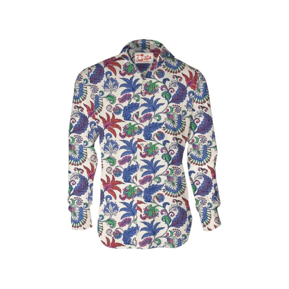 Saint Barth Bloemenprint Linnen Overhemd Lange Mouwen Multicolor Heren